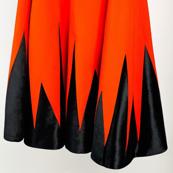 Fausto Puglisi Orange & Black Velvet Appliqué Circle Skirt - Picture 5 of 10